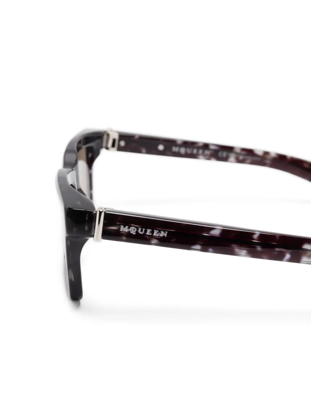 Alexander McQueen Eyewear Zonnebril met vierkant montuur Zwart