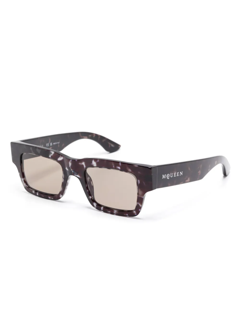 Alexander McQueen Eyewear Zonnebril met rechthoekig montuur - Zwart