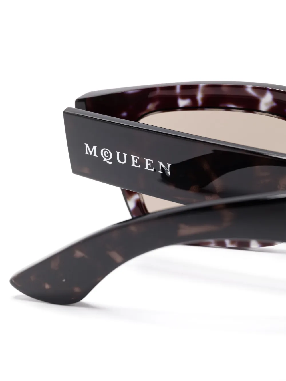 Alexander McQueen Eyewear Zonnebril met rechthoekig montuur Zwart