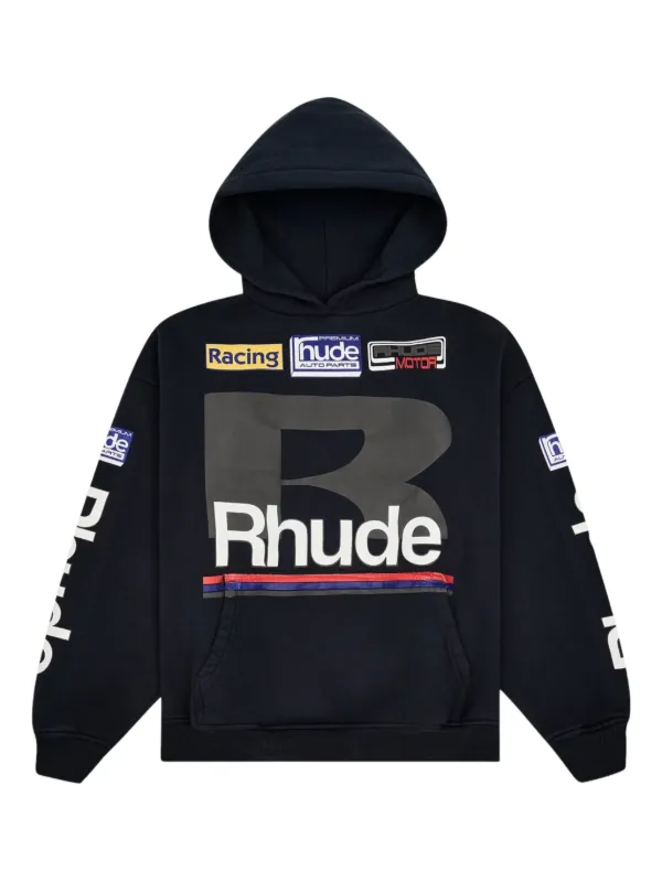 RHUDE Petrol Hoodie | Black | FARFETCH CA