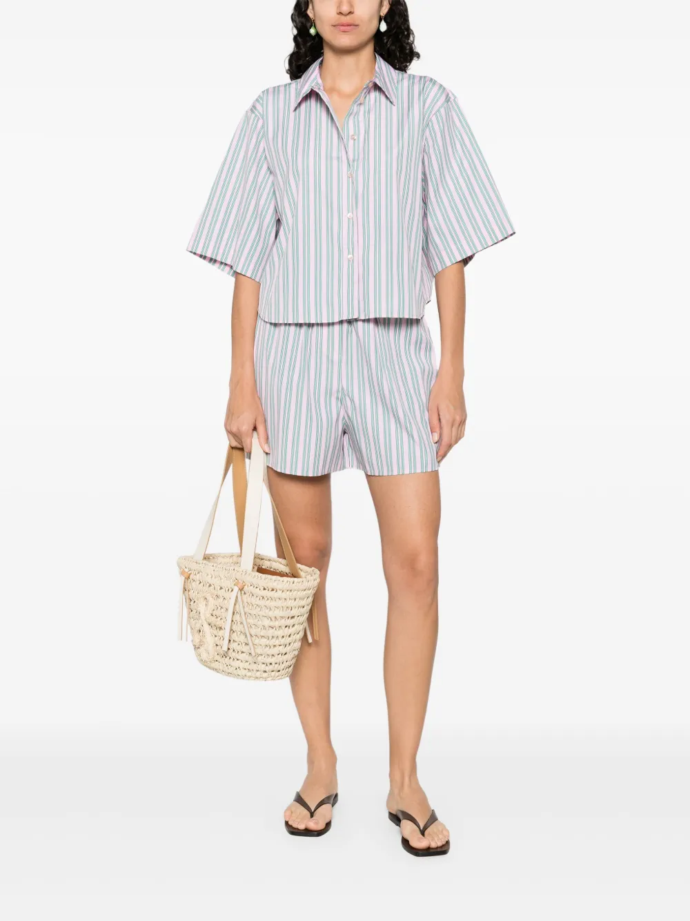 Forte Gestreepte shorts Roze