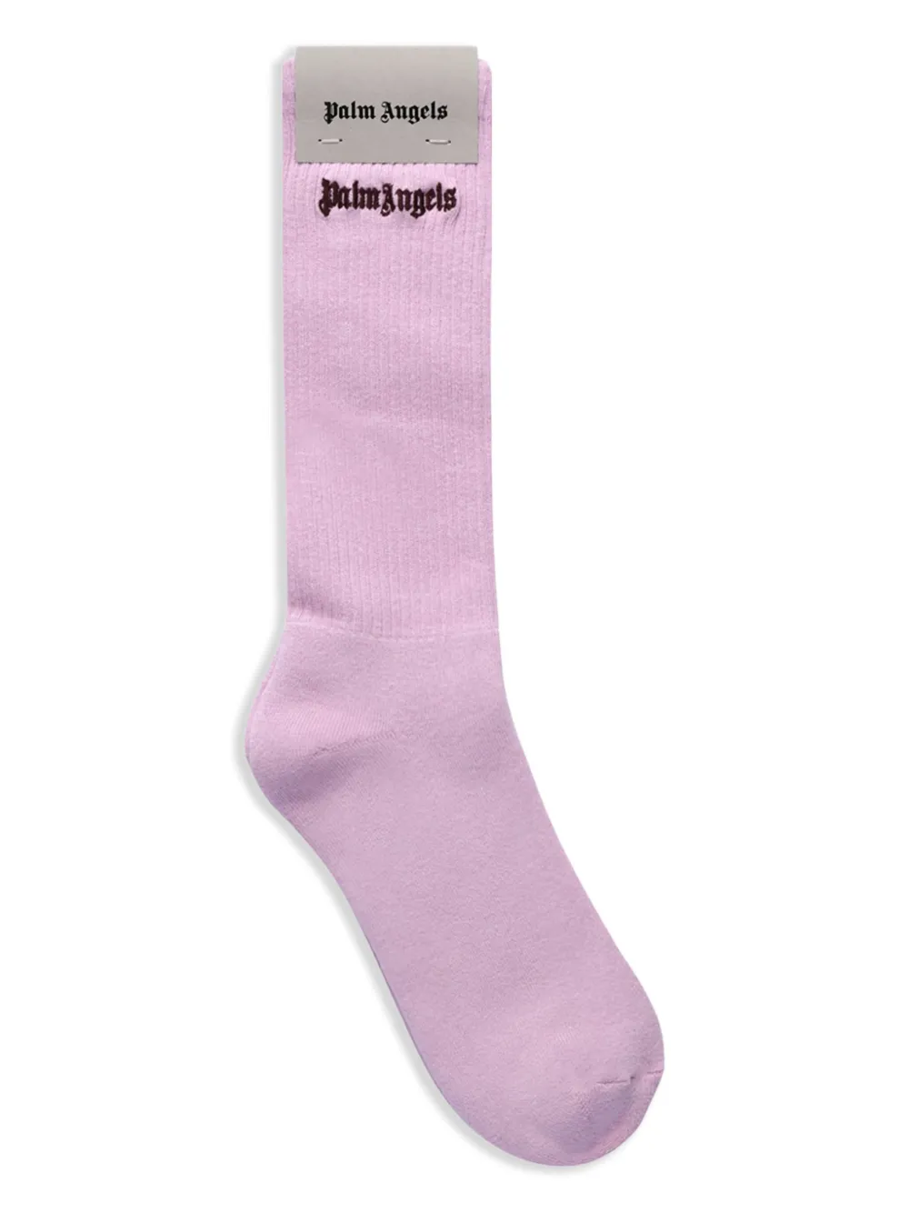 Palm Angels logo-embroidered socks - Viola