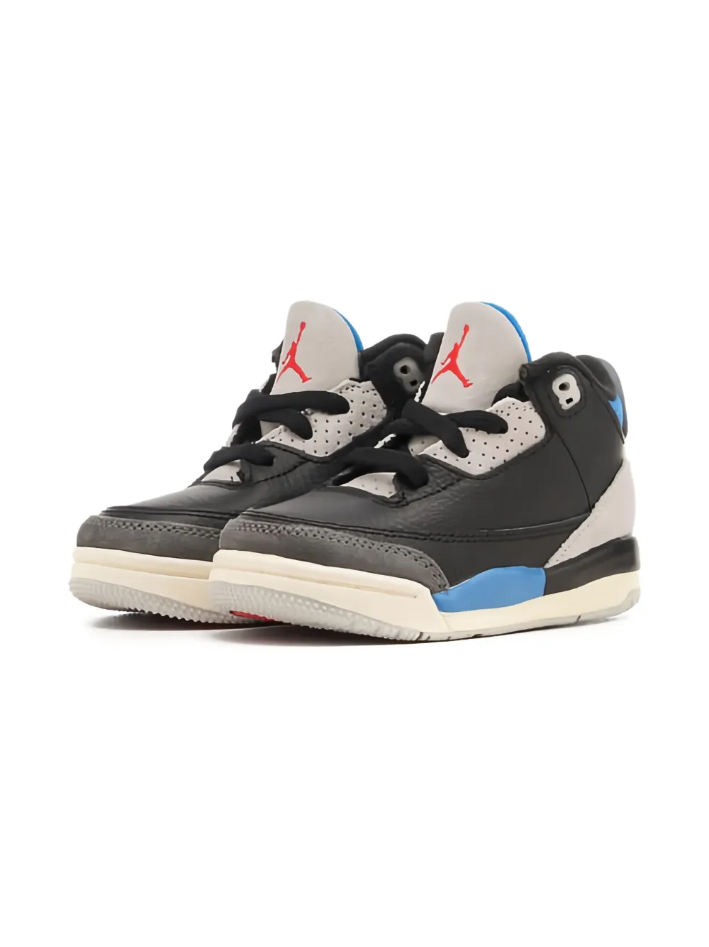 Jordan Kids leather-panelled lace-up trainers Black