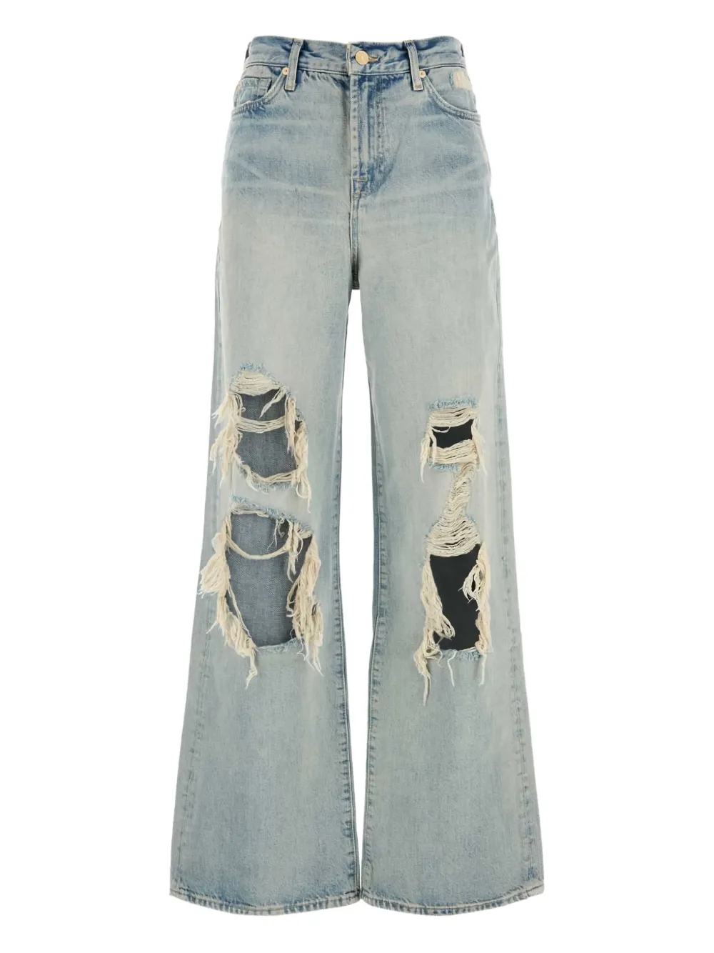 7 For All Mankind jean ample à effet usé | bleu | Image 1