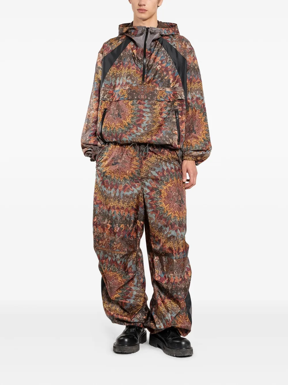 KHOKI printed wide-leg trousers - Bruin