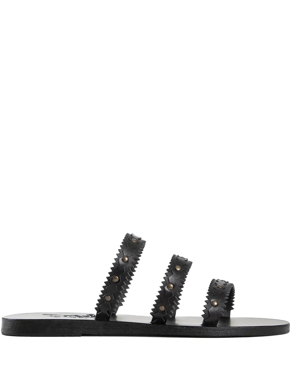 Ancient Greek Sandals Prostasia Studded Zigzag Sandals In Black