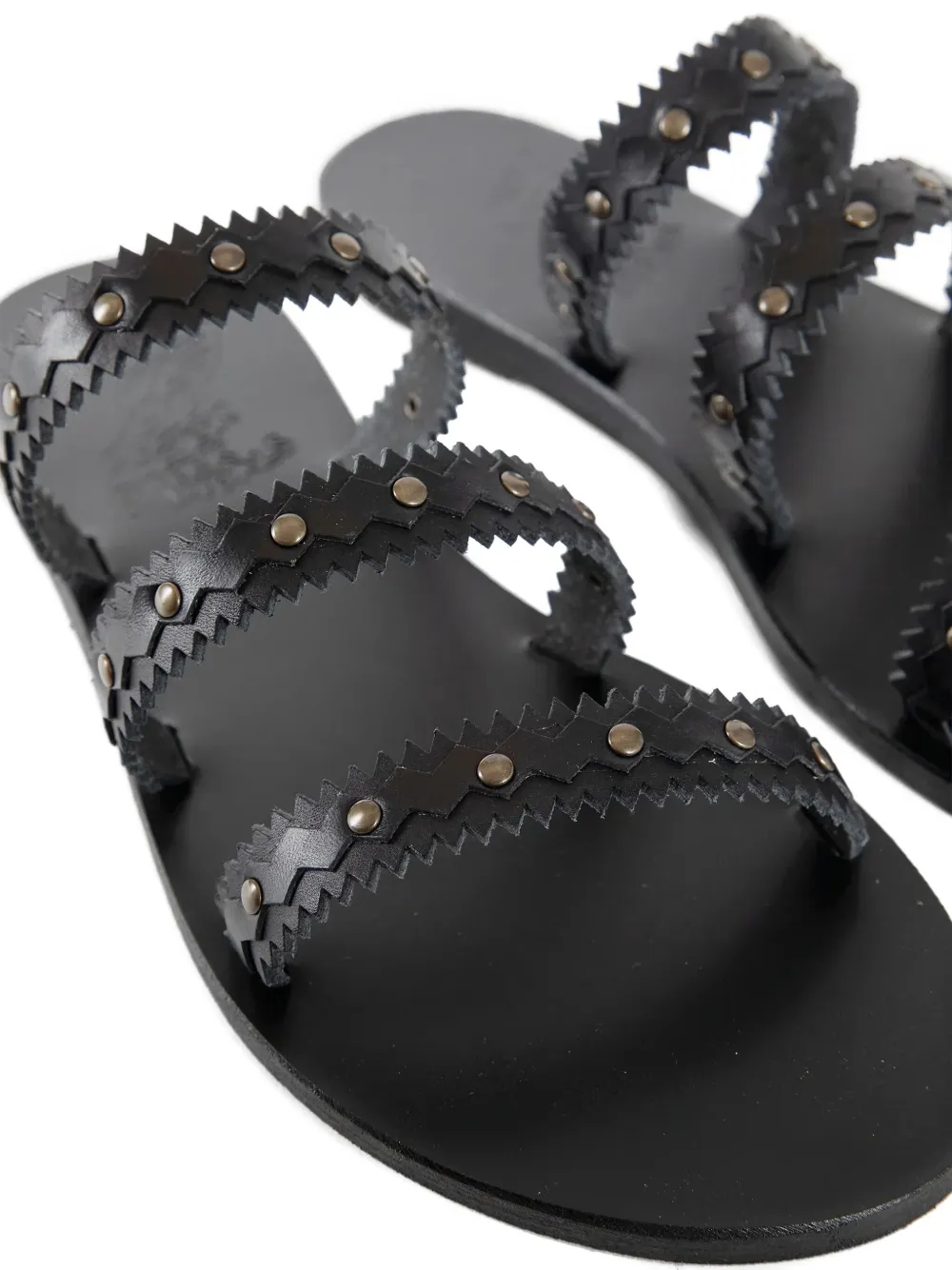 Ancient Greek Sandals Prostasia Studded Zigzag Sandals In Black