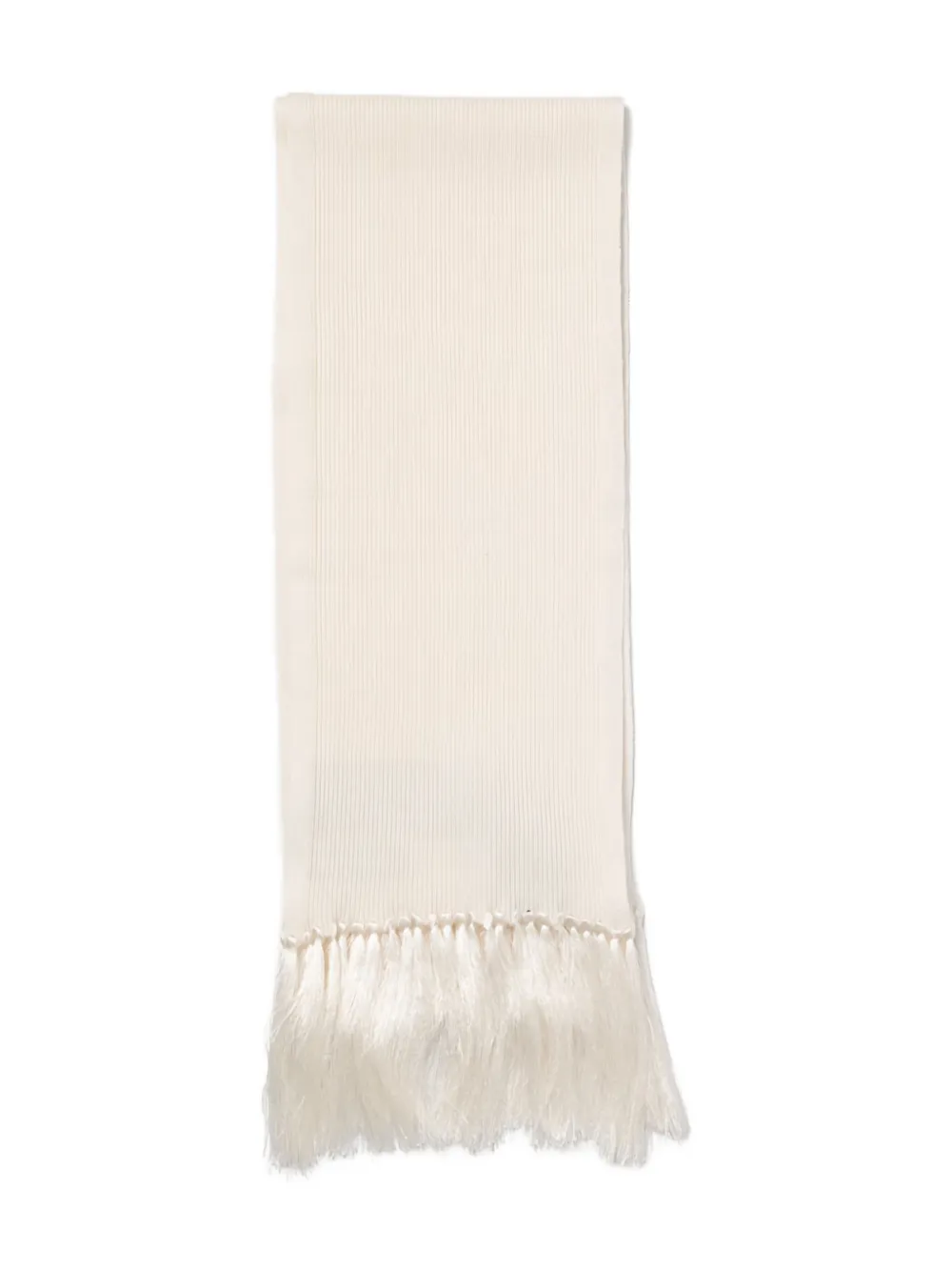 TOM FORD Geribbelde sjaal met franje - Wit