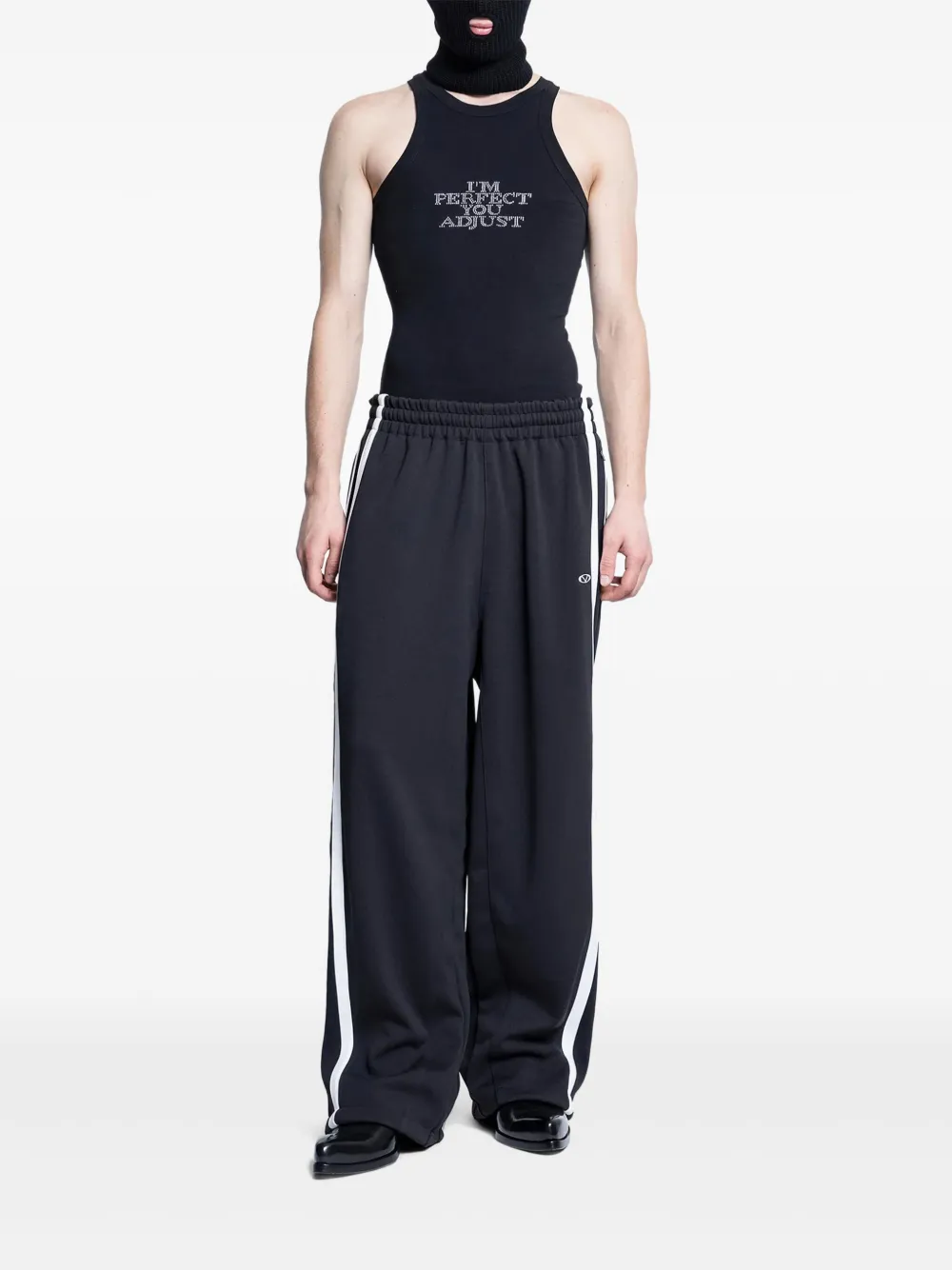 VETEMENTS Tanktop met verfraaide letter - Zwart