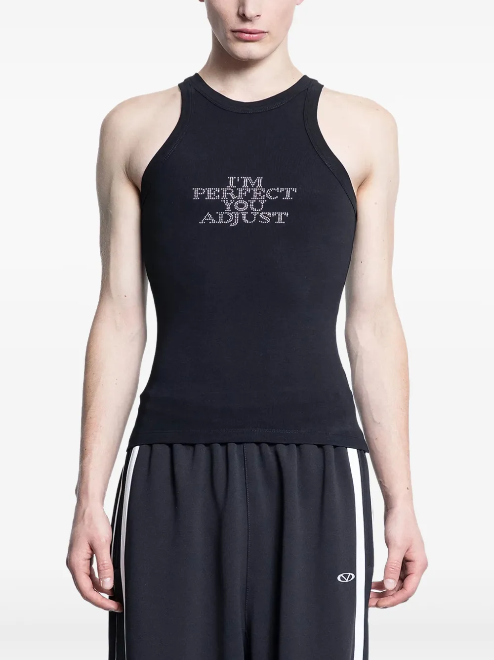 VETEMENTS Regata com aplicação de letras | Preto | Image 1