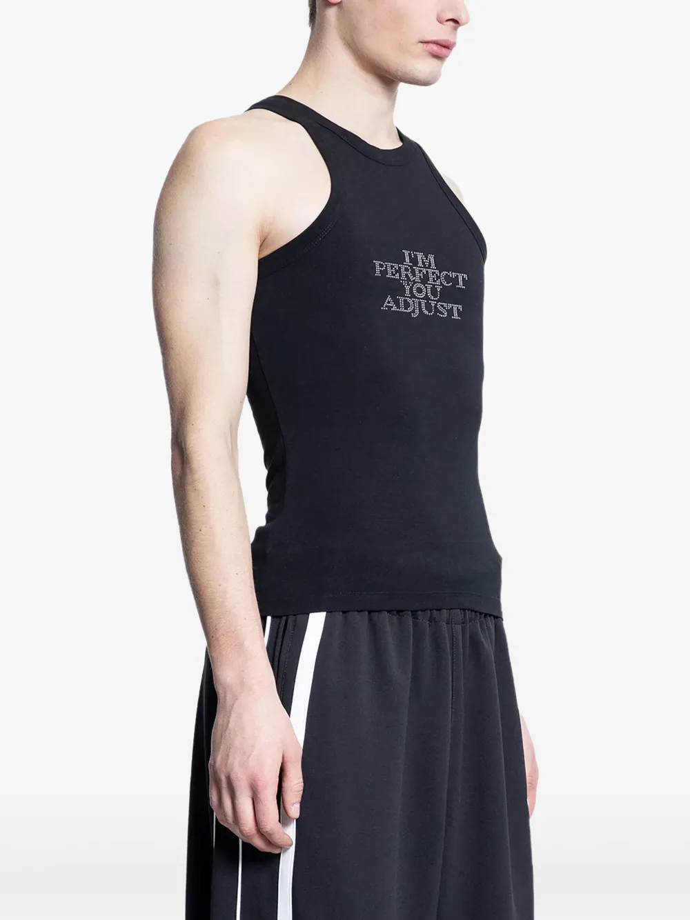 VETEMENTS Tanktop met verfraaide letter Zwart