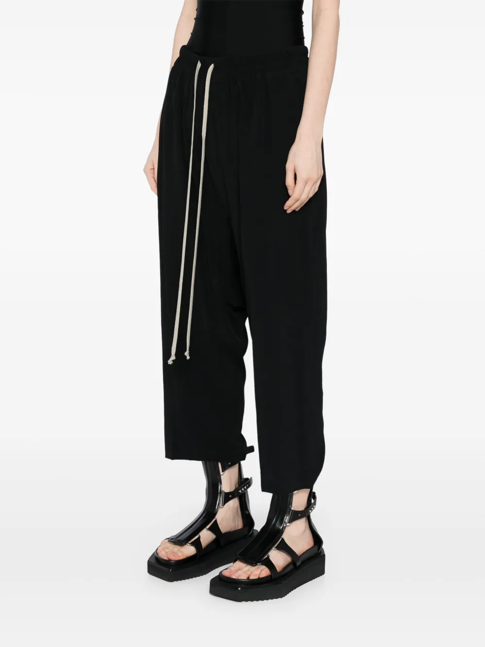RICK OWENS DRAWSTRING CROPPED TROUSERS
