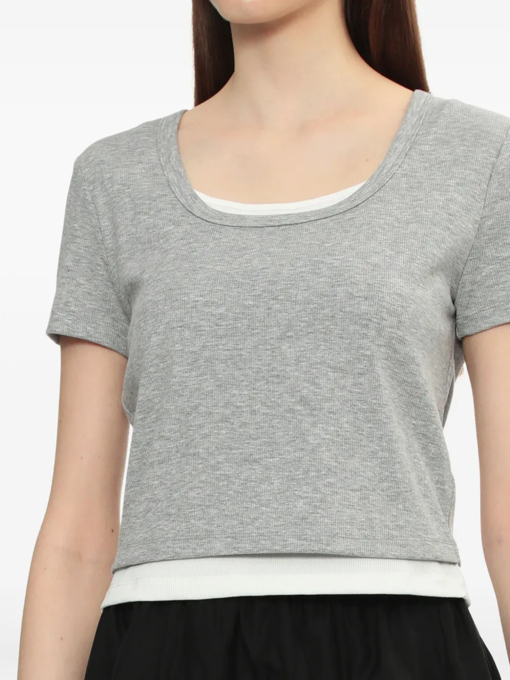 tout a coup Gelaagd T-shirt Grijs