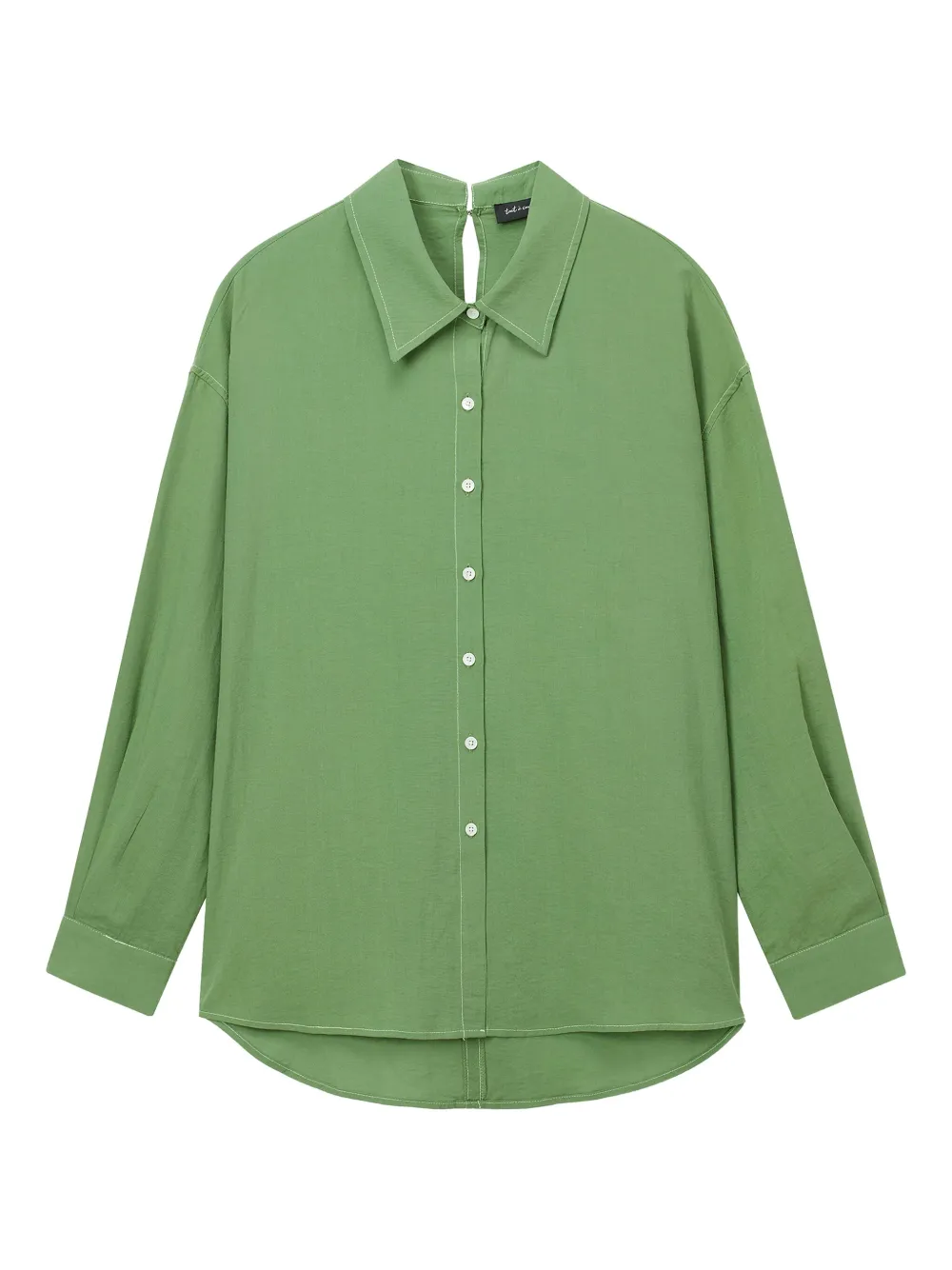 tout a coup collared button-up shirt | Green | Image 1