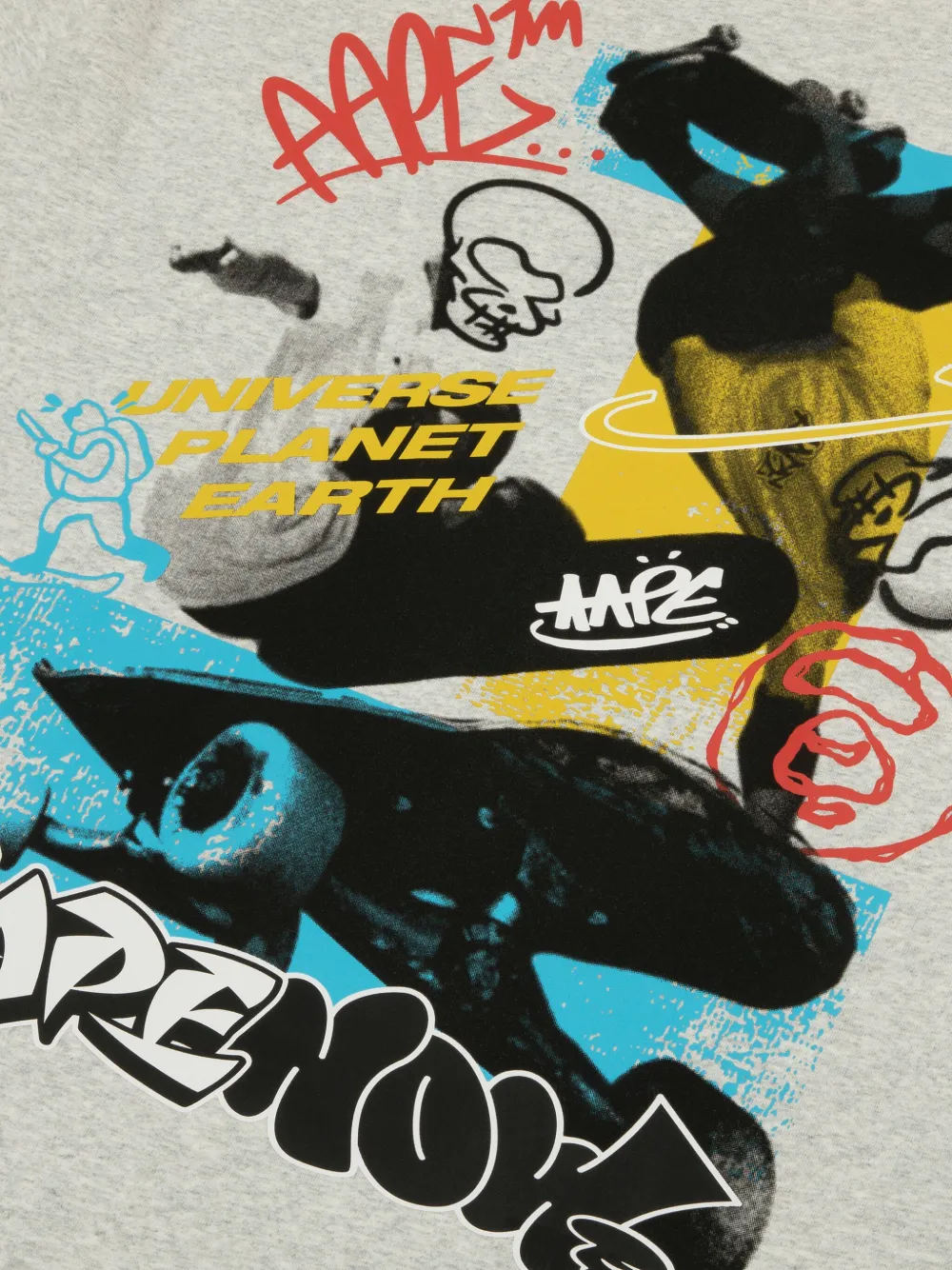 AAPE BY *A BATHING APE T-shirt met grafische print Grijs