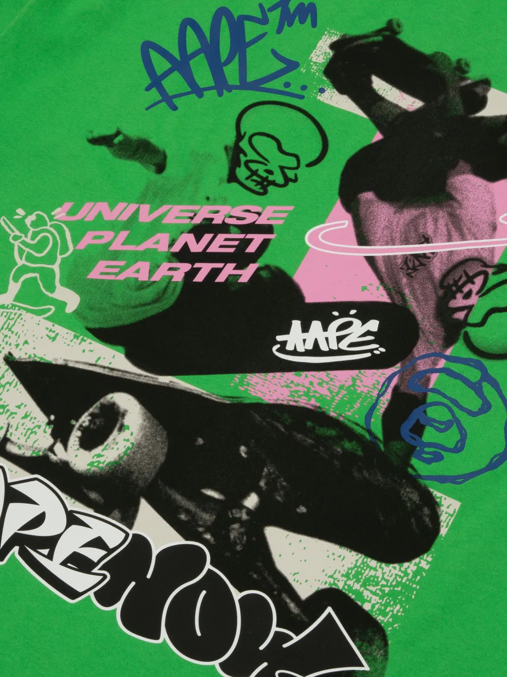 AAPE BY *A BATHING APE T-shirt met grafische print Groen