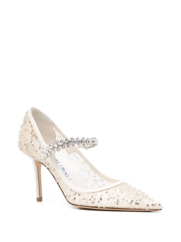 【関税込み】Jimmy Choo オフホワイト Bing 85 ヒール Jimmy Choo: オフホワイト Bing 85 ヒール | SSENSE 日本