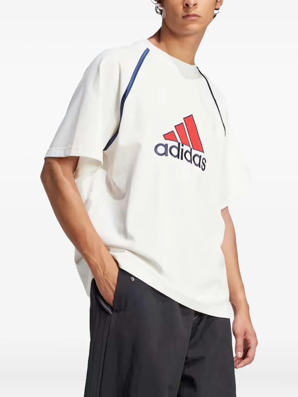 Adidas logo-print cotton T-shirt - Wit