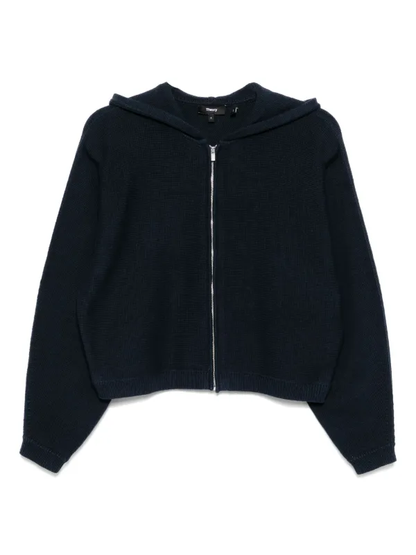 Theory Hooded Zip-up Jacket in Blue