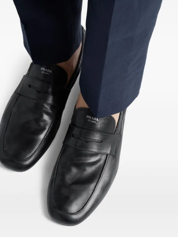 PRADA ブラック ローファー プラダ PRADA ローファー オックスフォード トライアングルロゴ