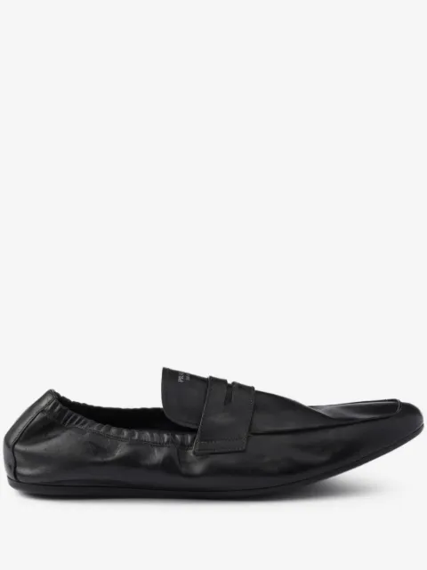 Prada shuffle antiqued leather loafers