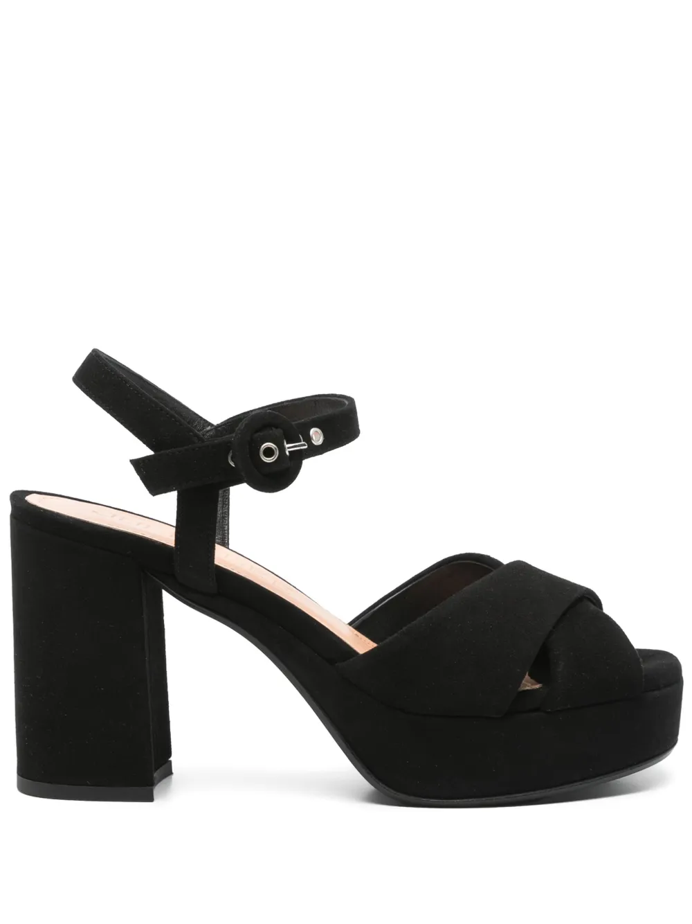 Julie Dee Suède sandalen Zwart
