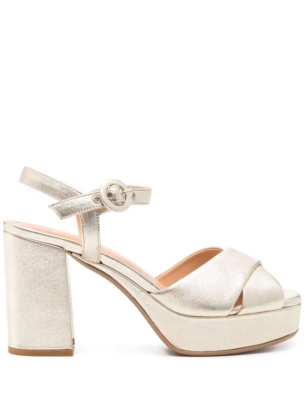 Julie Dee 90mmm leather sandals Goud