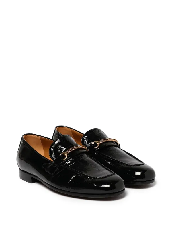 TOM FORD Gigi patent-leather Chain Loafers Black FARFETCH IN