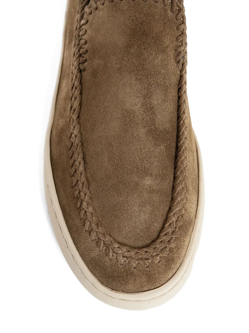 Officine Creative suede stitched loafers Brown