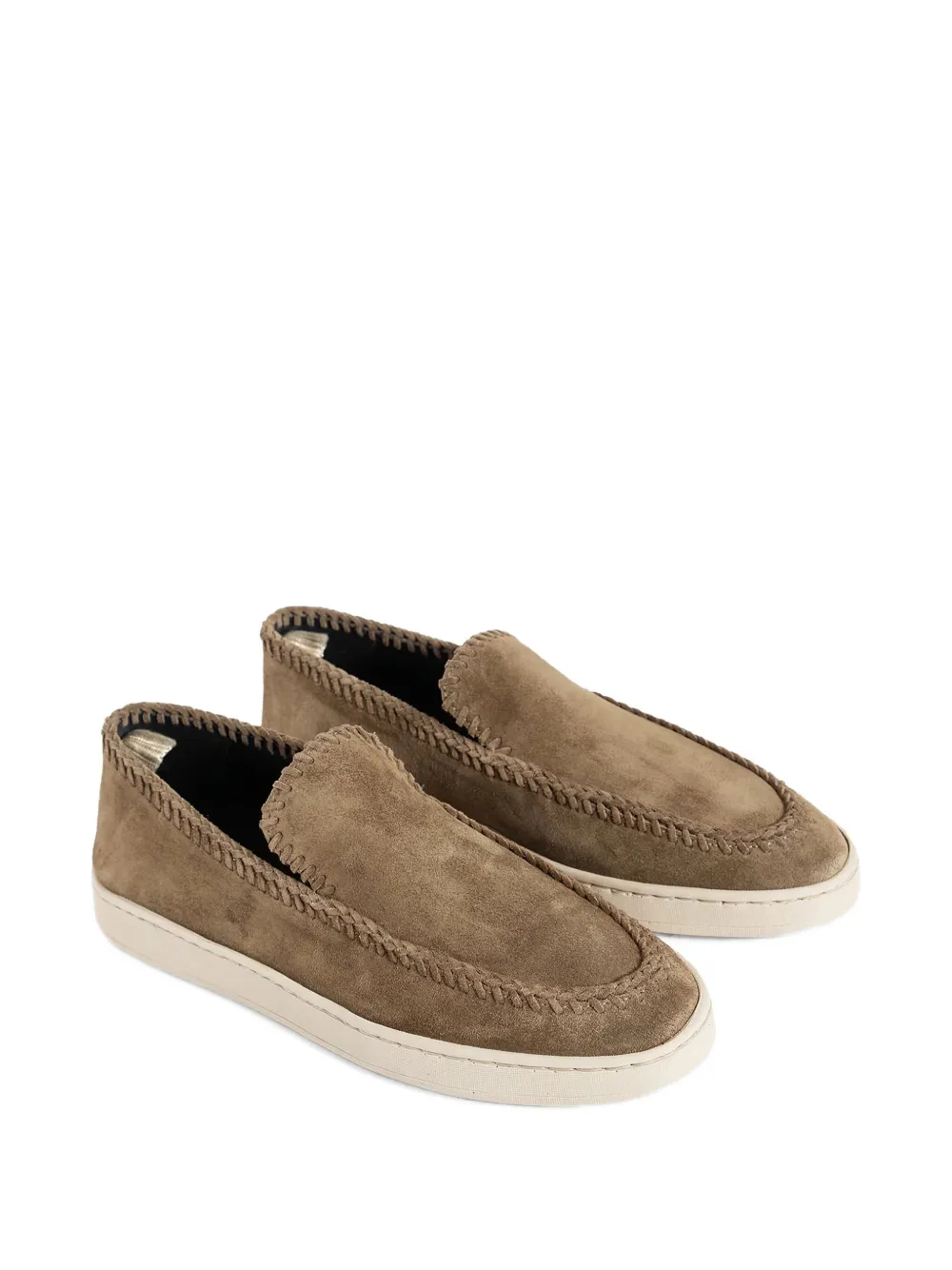 Officine Creative suede stitched loafers Brown