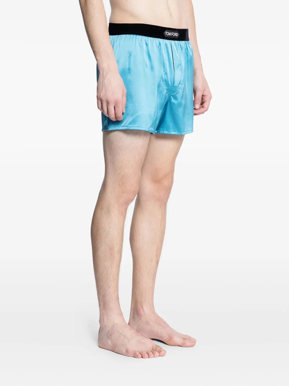 Tom Ford Logo-waistband Boxers In Blue
