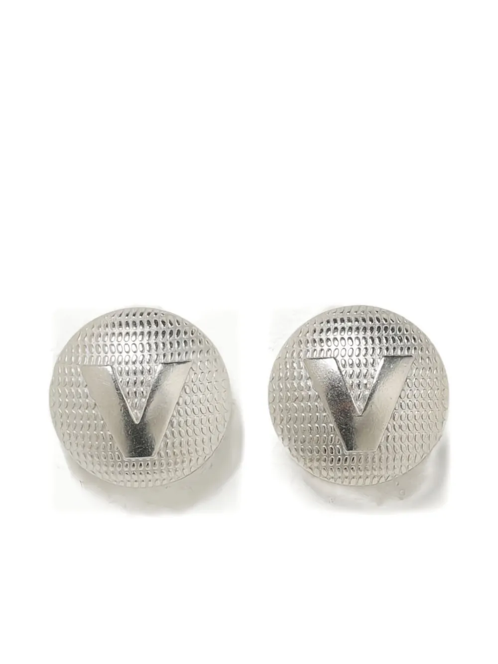 Vetements Fancy-v-button-clip-earrings In Metallic