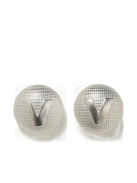 VETEMENTS V-button brass earrings