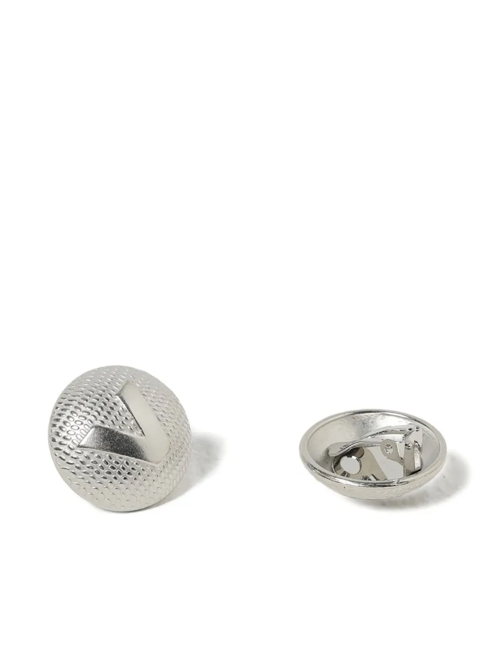 Vetements Fancy-v-button-clip-earrings In Metallic