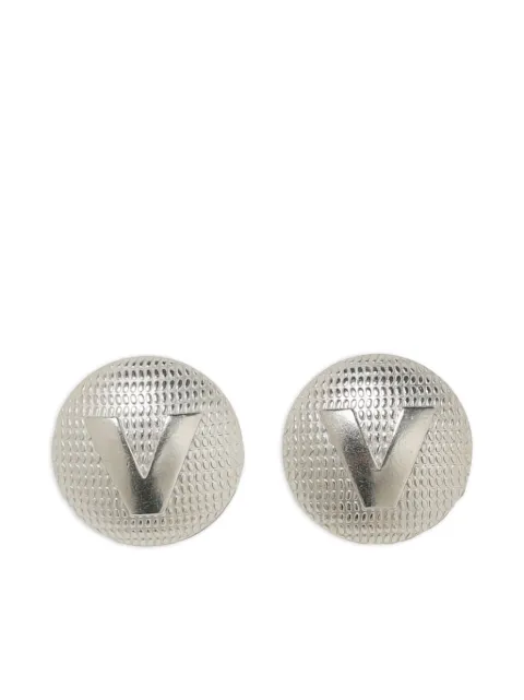 VETEMENTS V-button brass earrings