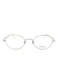 Matsuda oval-frame nose-pad glasses - White