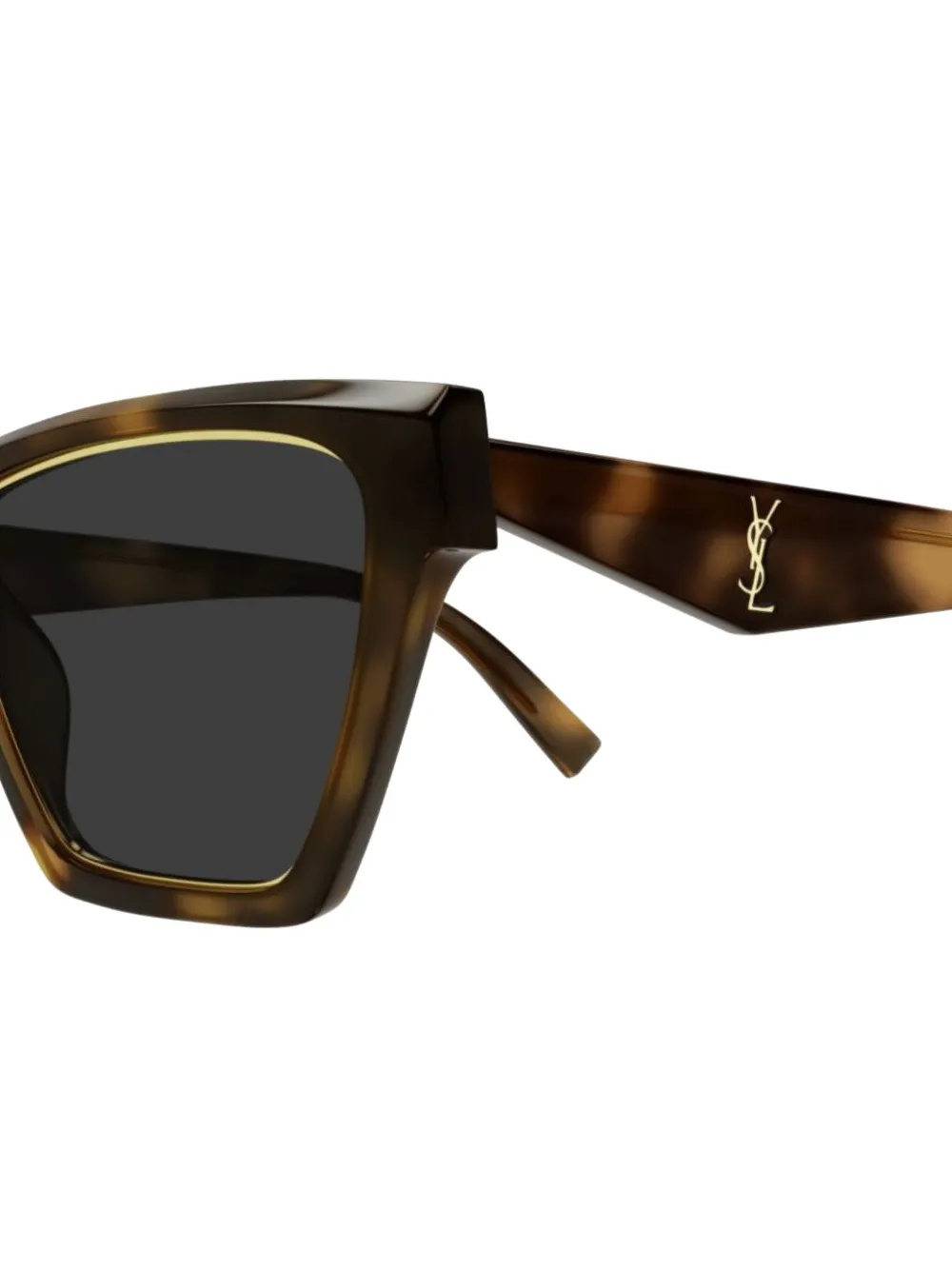 Saint Laurent Eyewear Zonnebril met logoprint Bruin