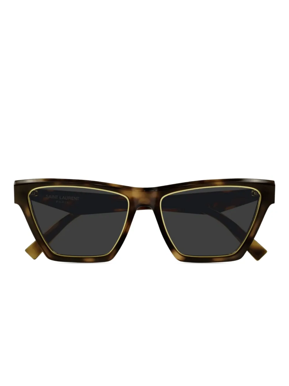 Saint Laurent Eyewear Zonnebril met logoprint Bruin