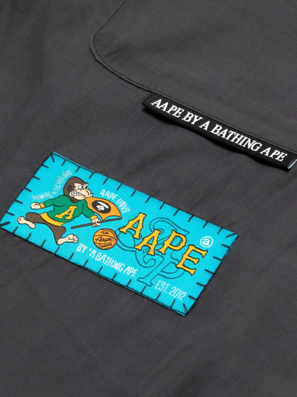 AAPE BY *A BATHING APE Overhemd met korte mouwen en logo Grijs