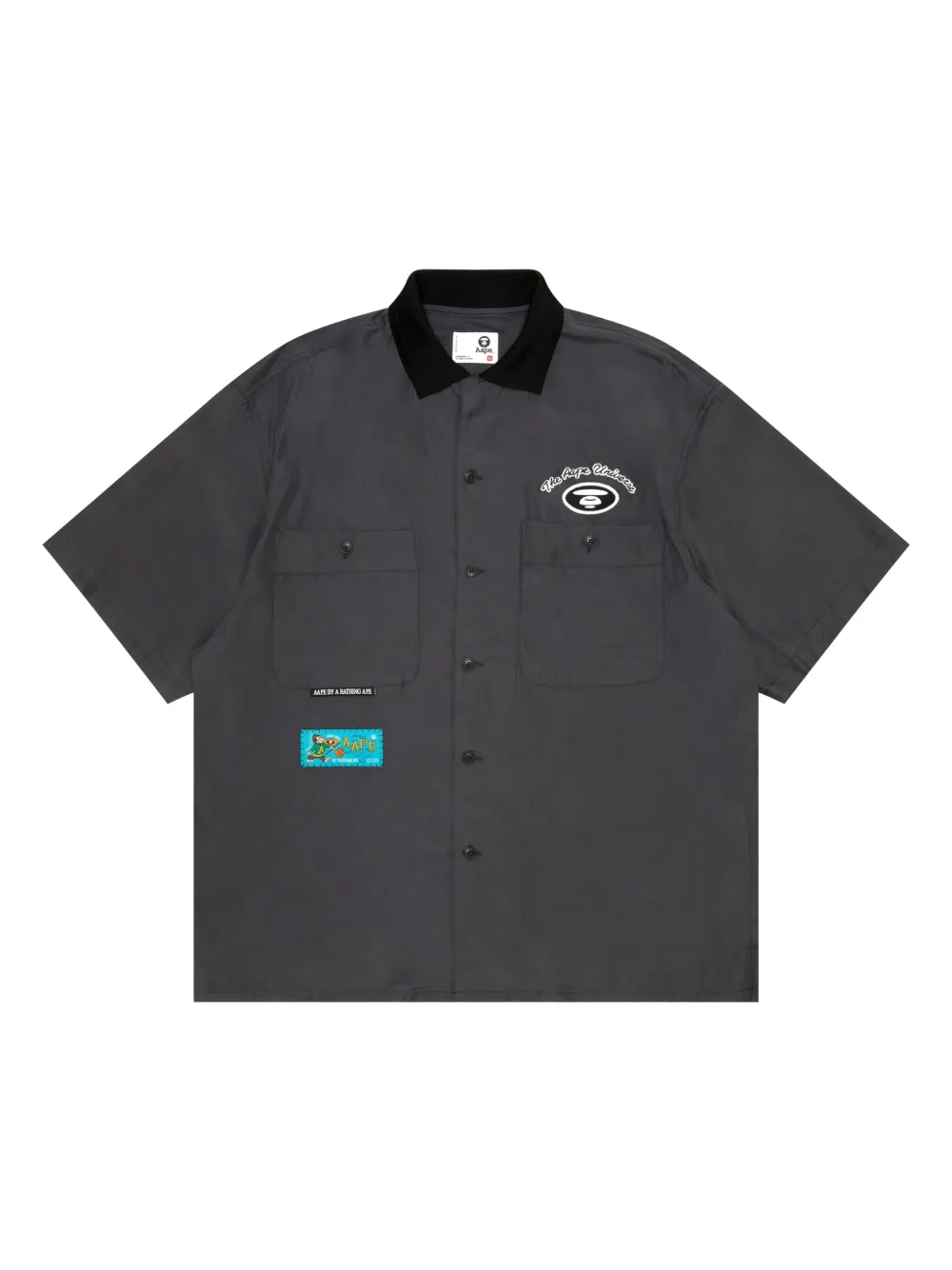 AAPE BY *A BATHING APE® Hemd mit Logo-Print | Grau | Image 1
