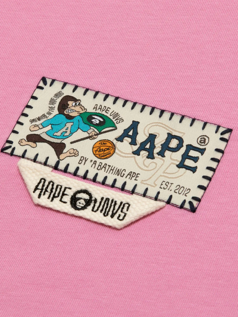 AAPE BY *A BATHING APE T-shirt met logo-reliëf Roze
