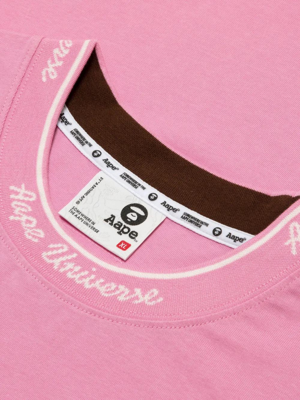 AAPE BY *A BATHING APE T-shirt met logo-reliëf Roze