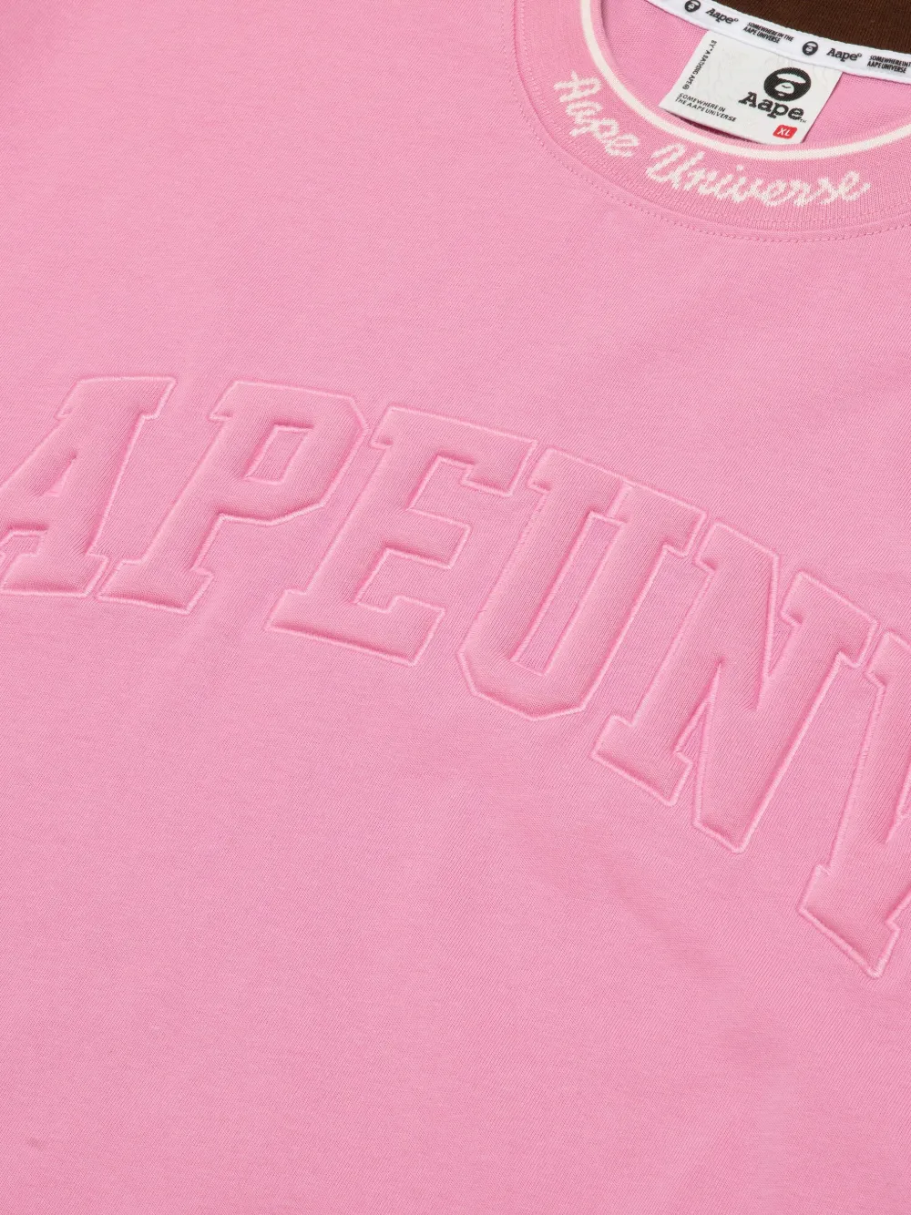 AAPE BY *A BATHING APE T-shirt met logo-reliëf Roze