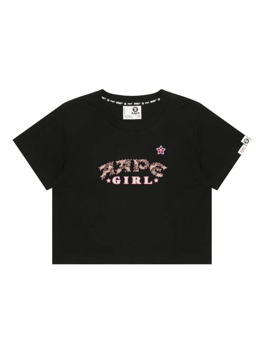 AAPE BY *A BATHING APE® graphic star-detail T-shirt | Black | Image 1