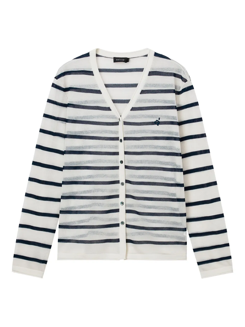 logo-embroidered cardigan