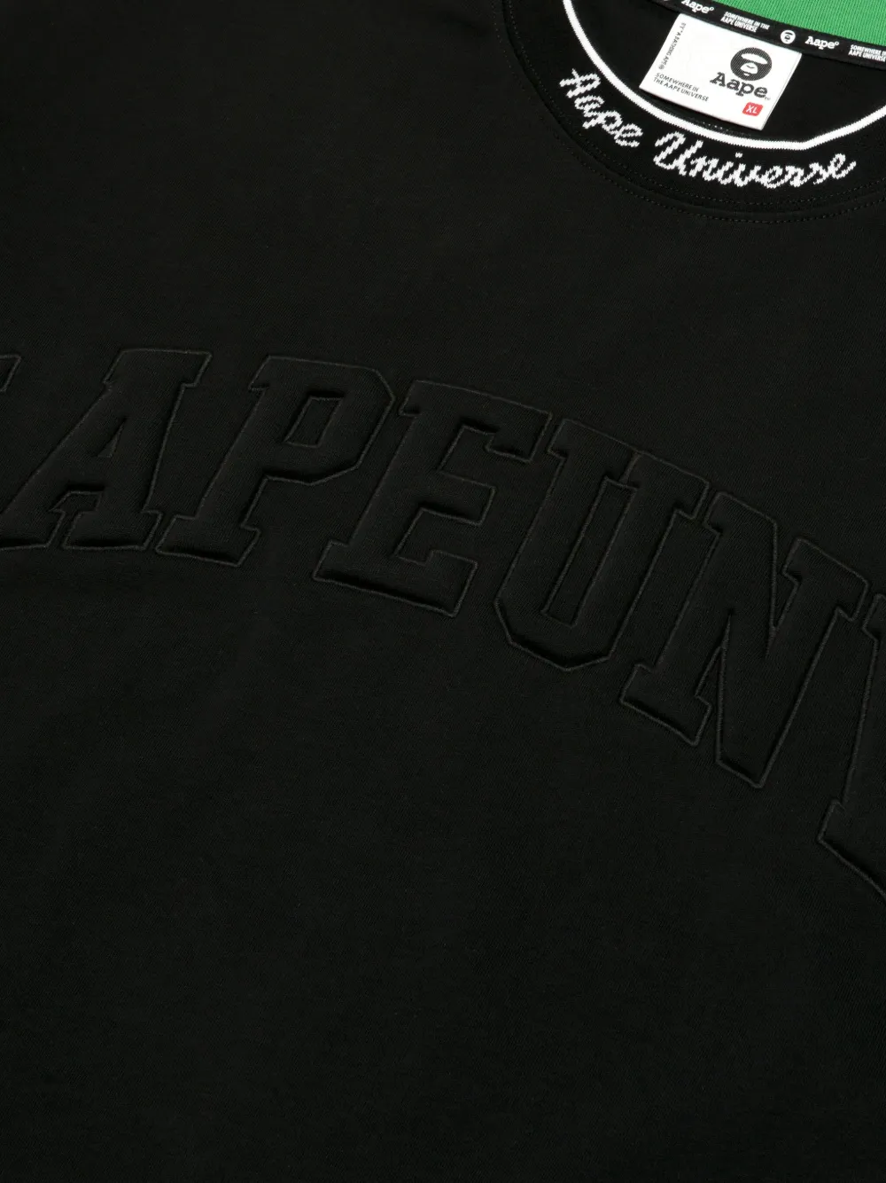 AAPE BY *A BATHING APE T-shirt met geborduurd logo Zwart