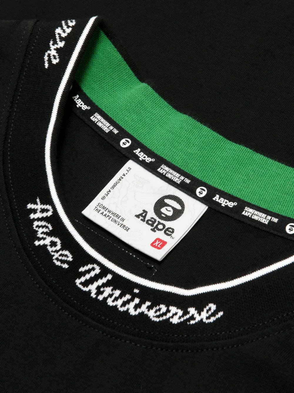 AAPE BY *A BATHING APE T-shirt met geborduurd logo Zwart