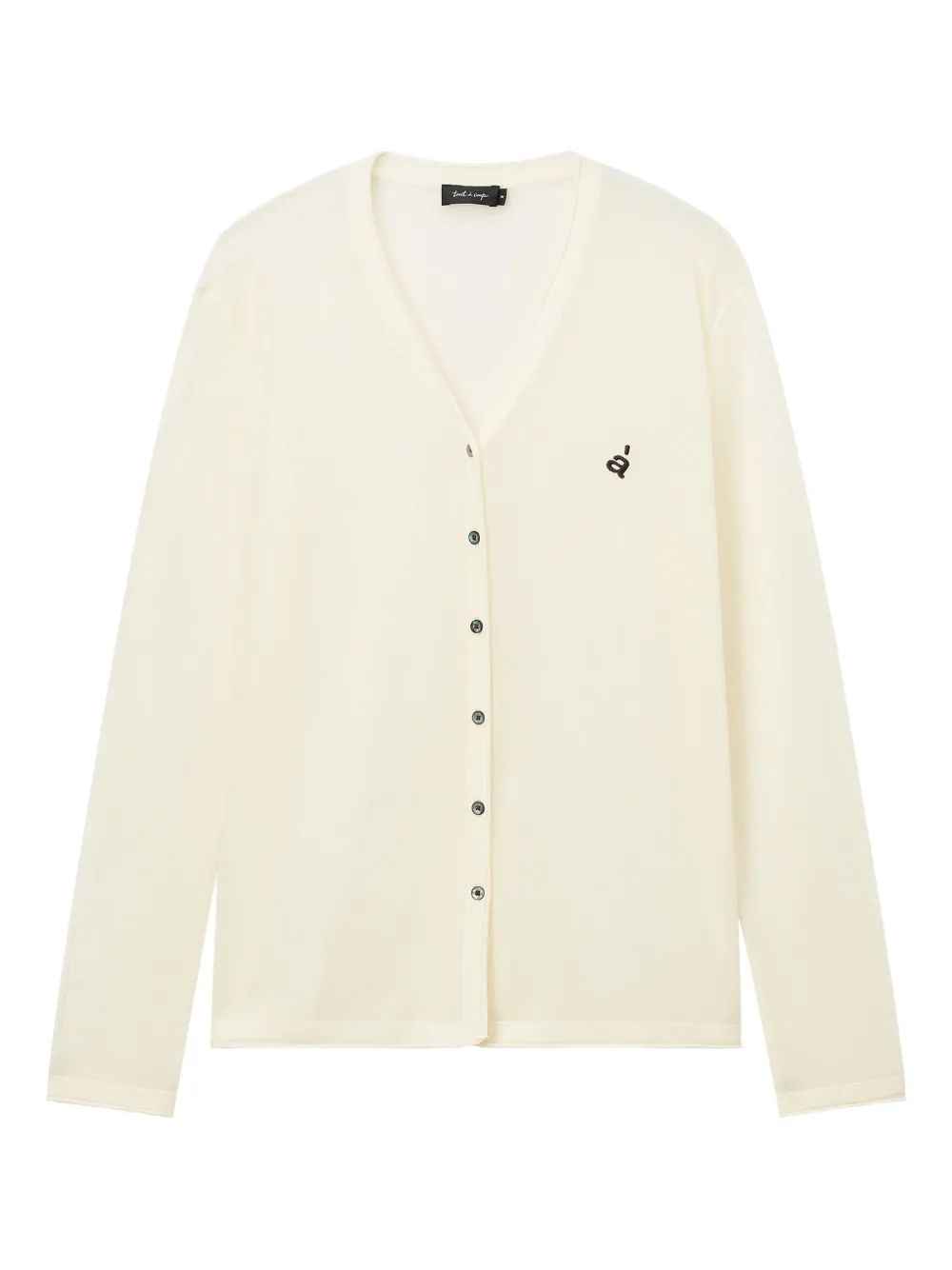 logo-embroidered cardigan