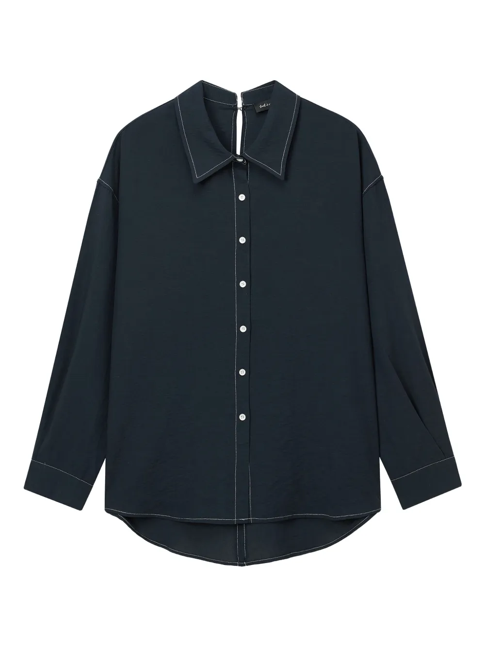 contrast-stitch button-up shirt