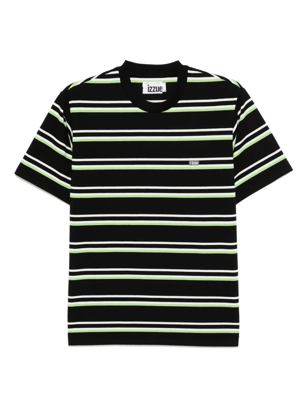 izzue playera con logo y motivo de rayas | negro | Image 1